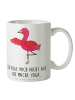 Mr. & Mrs. Panda Becher Flamingo Yoga mit Spruch in Weiß