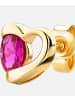 Diamant L'éternel Ohrstecker aus 375 Gelbgold mit Rubin Herz-Design