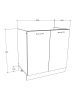 VCM  Spülenschrank Küche Breite 80 cm Esilo in Weiß / Anthrazit