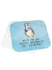 Mr. & Mrs. Panda Topflappen Pinguin Lolli mit Spruch in Eisblau