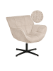 Beliani Sessel AUMA in Beige/Schwarz - (W) 71 x (H) 85 x (L) 78 cm