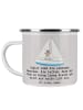 Mr. & Mrs. Panda Tasse Emaille Segeln Lebenswind mit Spruch in Grau Pastell