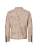 PAULGOS Lederjacke Übergangsjacke Biker Look Echtleder D1 in Beige