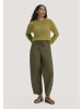 Hessnatur Hessnatur Gewebe Hose Barrel Leg aus Bio-Baumwolle mit Elasthan in goldoliv