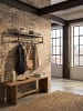 KADIMA DESIGN Wandgarderobe aus lackiertem Stahl, Schwarz, 5 Haken, Kleiderstange