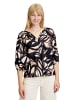 BETTY & CO Schlupfbluse mit Print in Black/Nature