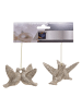 Atmosphera Créateur d'intérieur Hängedeko, Vogelpaar in Beige, 6 x 2 x 8 cm