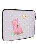 Mr. & Mrs. Panda Laptop Tasche Schwein Glück ohne Spruch in Grau Pastell