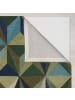 KADIMA DESIGN Wollteppich 3D Geometrisch, Wohnzimmer in Blau-Grün