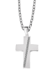 Adeliás Damen Anhänger – Kreuz Kreuzanhänger aus 925 Silber mit Zirkonia in silber