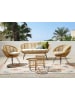 Beliani 5-tlg Sitzgruppe MARATEA/CESENATICO in Naturfarben/Schwarz/Beige