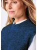 GOLDNER Kurzgröße:  Pullunder Edler Rippstrick Pullunder, Stehkragen in marine