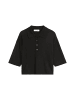 Marc O'Polo Feinstrick-Poloshirt loose in Schwarz