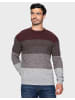 Threadbare Strickpullover Aeron in Burgundy / Grey / Ecru Twist
