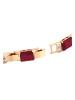 faina Women Crystal-Studded Link Bracelet in Rose Gold Red