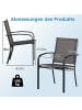 COSTWAY 2er Set Gartenstühle stapelbar in Grau