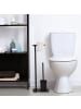 relaxdays WC Garnitur in Schwarz/ Natur - (B)22 x (H)64,5 x (T)18 cm