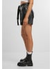 Urban Classics Urban Classics Ladies Synthetic Leather Shorts in black