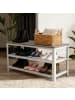 relaxdays Schuhbank in Hellbraun/ Weiß - (B)73 x (H)45 x (T)30 cm