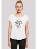 F4NT4STIC Long Cut T-Shirt Janis Joplin Sketch in weiß