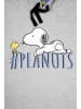 United Labels The Peanuts Snoopy Sweatkleid Oversize Hoodie Kapuzenpullover lang in grau