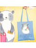 Mr. & Mrs. Panda Shopper Chinchilla Blume mit Spruch in Sky Blue