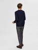 SELECTED HOMME Einfarbiger Pullover Basic Rundhals Long Sleeve Shirt SLHBERG in Navy