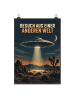 Mr. & Mrs. Panda Poster UFO retro Design mit Spruch in Weiß