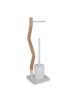 relaxdays WC Garnitur Weiß/ Natur - (B)18,5 x (H)75 x (T)18,5 cm