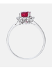 Diamant L'éternel Cluster-Ring aus 375 Weißgold mit 0.25 Karat Diamant mit Rubin