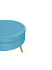 SalesFever Polsterhocker rund mit goldfarbenem Chromgestell und Samtbezug in Blau