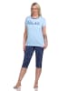 NORMANN Capri Pyjama Schlafanzug "RELAX" - 74826 in blau