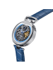 Heritor Lincoln Skelettuhr mit Lederarmband und Mondphasenanzeige in Blue