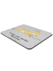 Mr. & Mrs. Panda Mauspad Fuchs Lesen mit Spruch in Grau Pastell