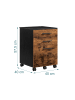 relaxdays Rollcontainer in Schwarz/ Braun - (B)40 x (H)57,5 x (T)40 cm