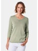 GOLDNER Strickpullover Unkomplizierter Pullover mit V-Ausschnitt in baummoos