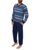 NORMANN Frottee Pyjama Schlafanzug Bündchen Streifen - 43938 in grün
