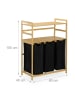 relaxdays Wäschekorbregal in Natur/ Schwarz - (B)80 x (H)105 x (T)40 cm