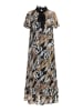 faina Damen Midikleid Mit Allover-Print in Schwarz Mehrfarbig