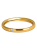 Adeliás Damen Ring aus Edelstahl mit Strass Steinchen in gold