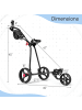 COSTWAY Golftrolley 3 Rad Klappbar in Schwarz