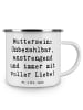 Mr. & Mrs. Panda Emaille Becher Spruch Mutter Liebe mit Spruch in Weiß
