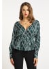faina Damen Bluse in Dunkelgrün Mehrfarbig