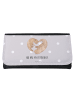 Mr. & Mrs. Panda Brieftasche Otter Herz mit Spruch in Grau Pastell