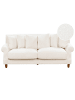 Beliani 2-Sitzer Sofa EIKE in Weiß/Braun - (W) 186 x (H) 82 x (L) 102 cm