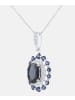Diamant L'éternel Halskette mit Anhänger aus 375 Weißgold mit Diamant mit Saphir