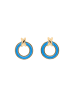 IZIA Women Butterfly Clutch Earrings in Rose Gold Turquoise