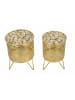 Mauro Ferretti Set mit 2 goldenen Metall-Pflanztöpfen Ø cm 16x20-13x20