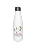 Mr. & Mrs. Panda Edelstahl Flasche Einhorn Blümchentail mit Spruch in Weiß