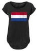 F4NT4STIC T-Shirt Netherlands NIederlande Holland Flagge distressed in schwarz